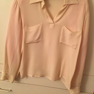 Cream silk crepe de chine blouse